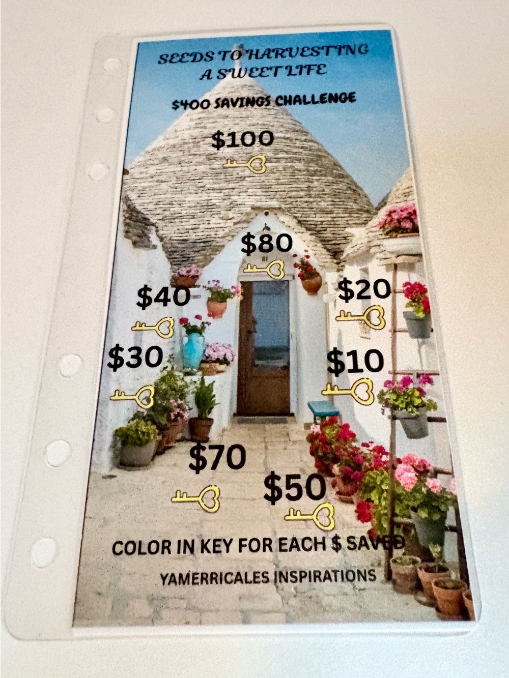 $400 Matte Savings Challenge Tracker - Floral Cottage Design